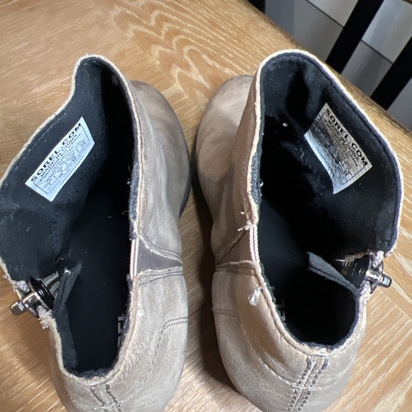 SOREL Joan of Arctic Wedge II Zip leather ankle boots sz 7 EU 38 Tan - Picture 6 of 8